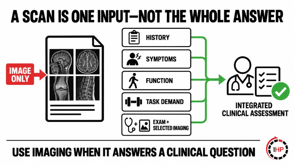 MRI finding combined with pain-free keyboard function and clinician wrist assessment