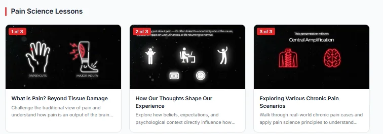 Julian's pain science curriculum lessons