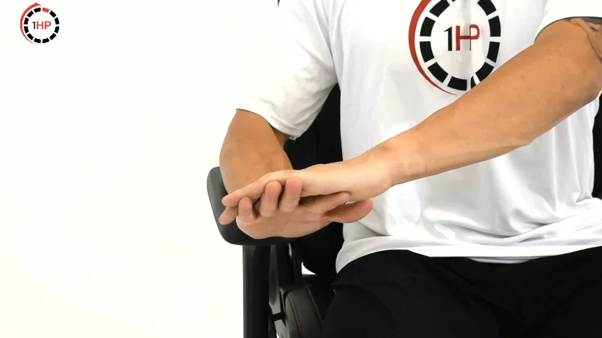 Dentist hand pain source wrist extension isometric demonstration