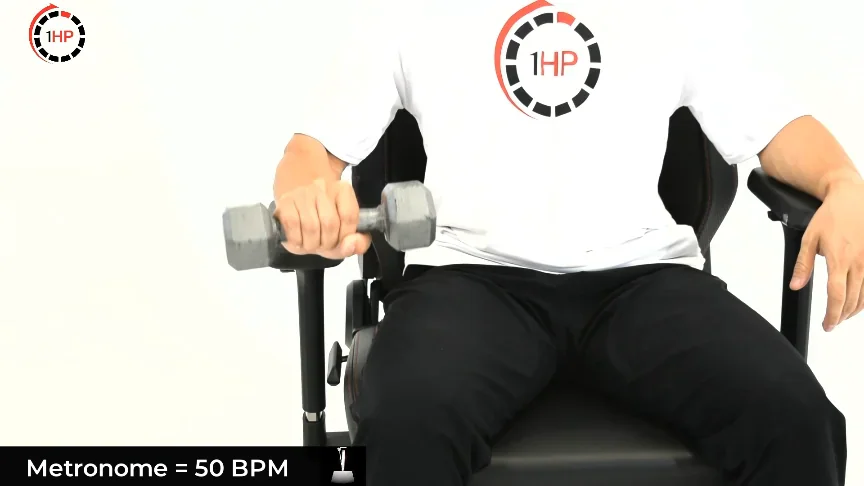 Dentist hand pain source paced wrist extension resistance demonstration