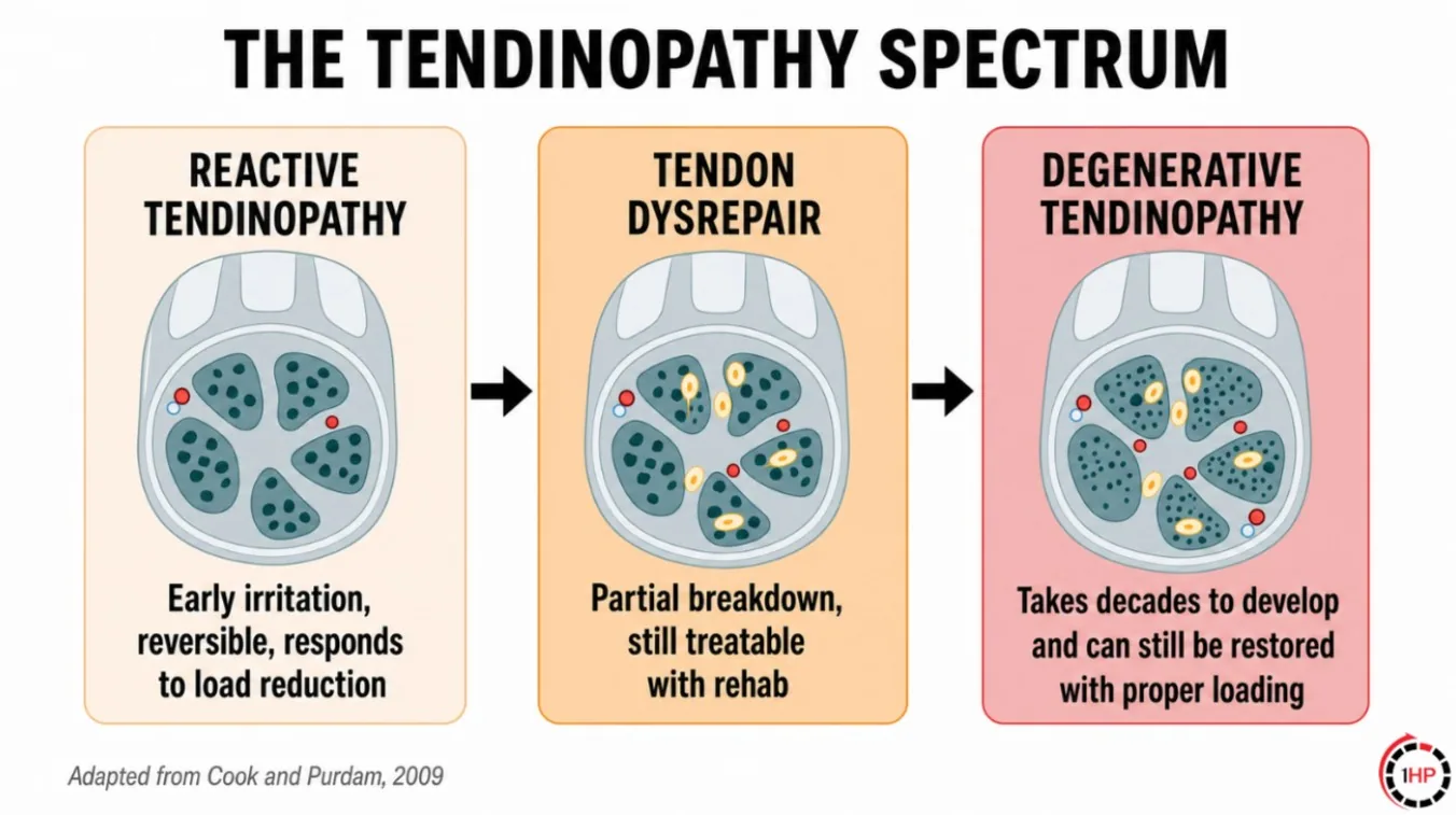 The Tendinopathy Spectrum from Reactive Tendinopathy to Tendon Dysrepair to Degenerative Tendinopathy